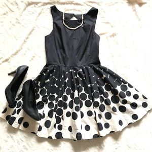 Lauren Conrad black and cream circle skirt dress